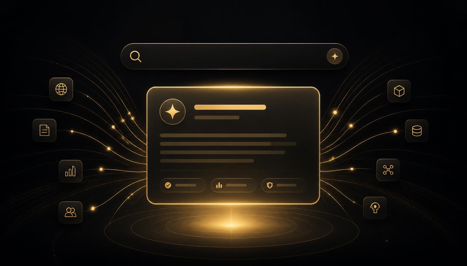AI answer engine card replacing traditional blue-link search results, illustrating SEO in 2026