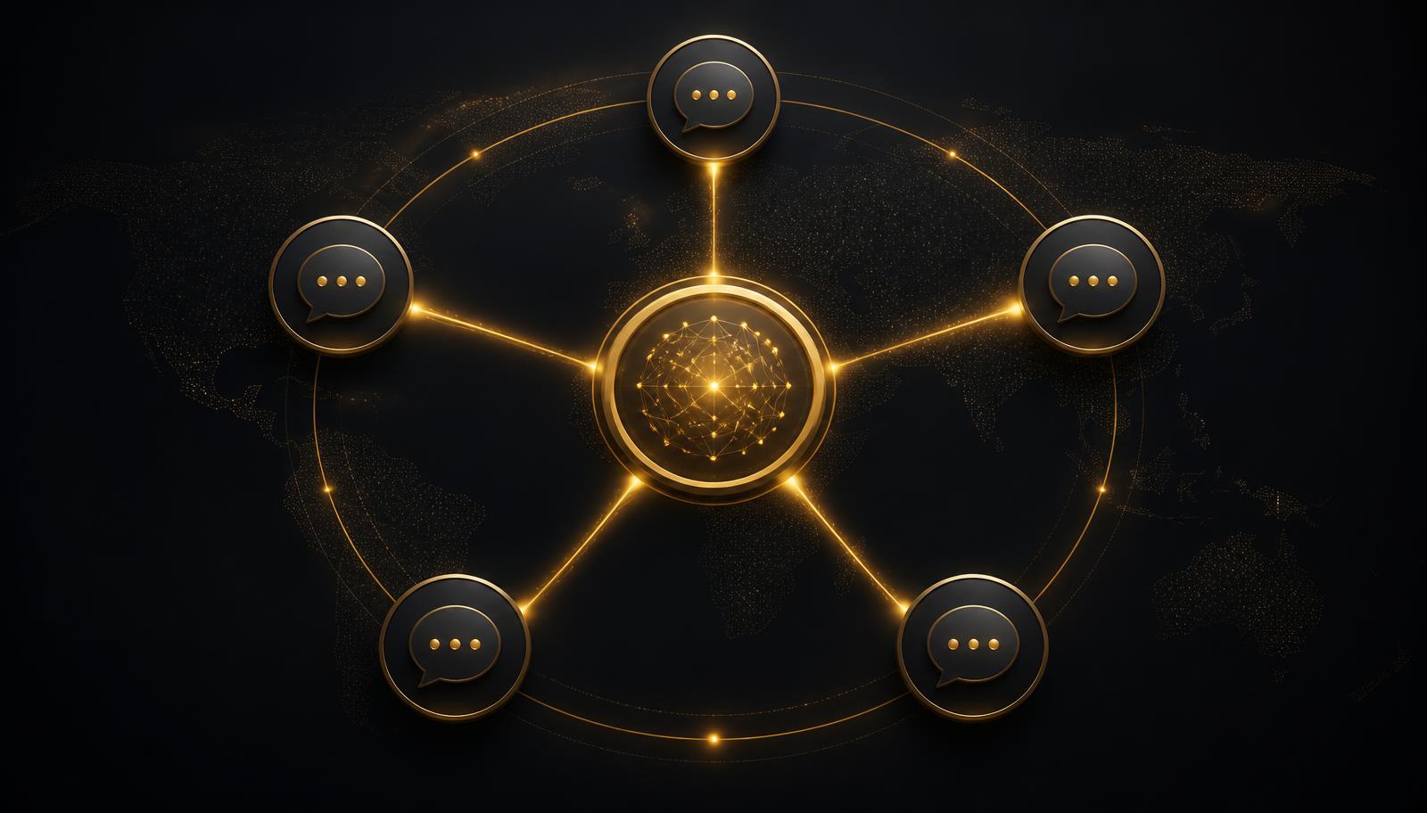 AI citation ecosystem map showing a central brand entity connected to five AI answer engines